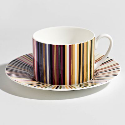 Stripes Tea Cup & Saucer, Set of 2