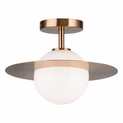 Serif Semi-Flushmount Ceiling (Gold w/ Opal/18 In)-OPEN BOX