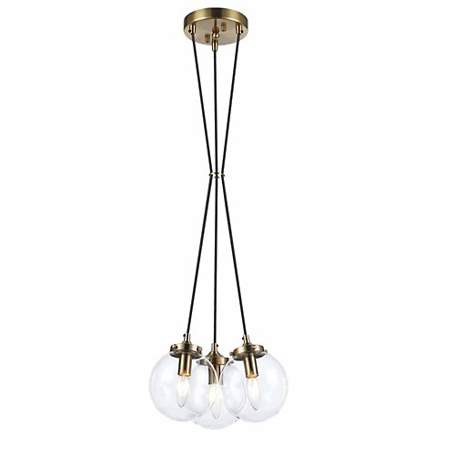 The Bougie Cluster Multi-Light Pendant(Clear/Brass)-OPEN BOX