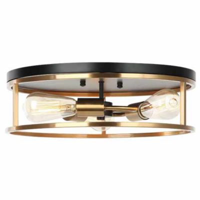 Elizette Flushmount (Black with Gold Brass|16 In) - OPEN BOX