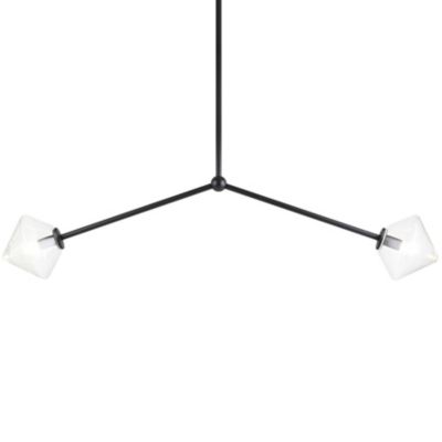 Novo Diamond Pendant (Black|Clear|2 Light) - OPEN BOX