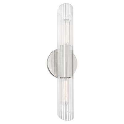 Cecily 2-Light Large Wall Sconce - Aged Brass Finish - Clear Glass