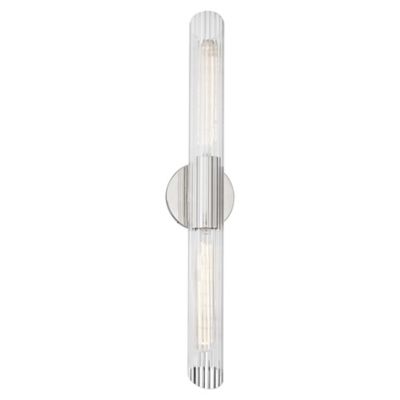 Cecily 2-Light Large Wall Sconce - Aged Brass Finish - Clear Glass