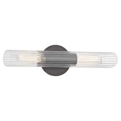 Cecily 2-Light Large Wall Sconce - Aged Brass Finish - Clear Glass