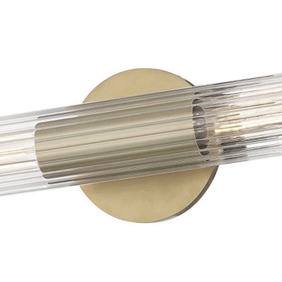 Cecily 2-Light Large Wall Sconce - Aged Brass Finish - Clear Glass