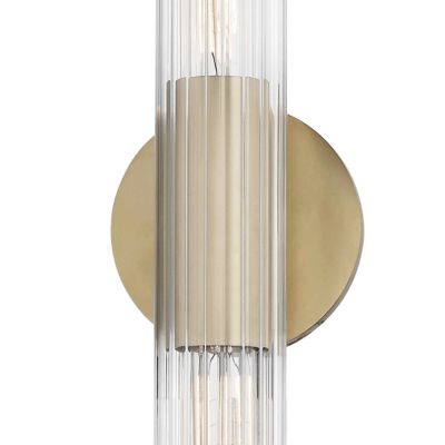 Cecily 2-Light Large Wall Sconce - Aged Brass Finish - Clear Glass