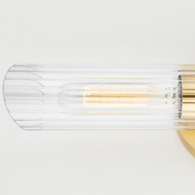 Cecily 2-Light Large Wall Sconce - Aged Brass Finish - Clear Glass