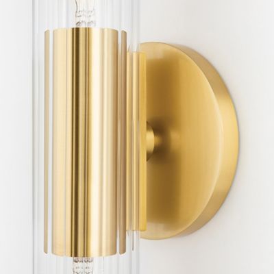 Cecily 2-Light Large Wall Sconce - Aged Brass Finish - Clear Glass