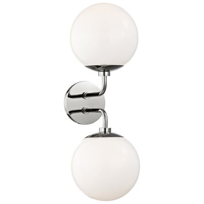 Stella 2-Light Wall Sconce - Opal Glossy Glass