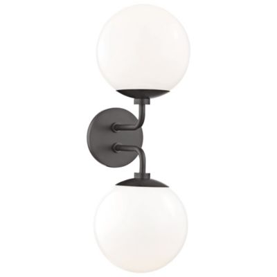 Stella 2-Light Wall Sconce - Opal Glossy Glass