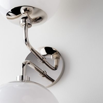 Stella 2-Light Wall Sconce - Opal Glossy Glass