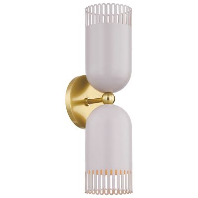 Liba 2 Light Wall Sconce (Brass with Soft Peignoir)-OPEN BOX
