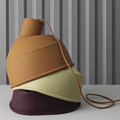 Shown in Terracotta, Beige-Green, Burgundy shade color, in use