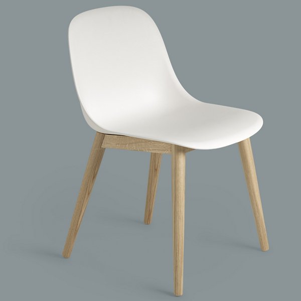 Fiber Side Chair with Wood Base