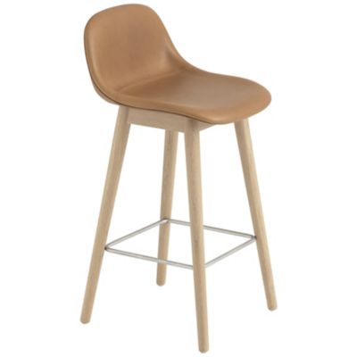 Fiber Stool Wood Base with Backrest