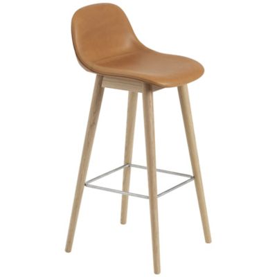 Fiber Stool Wood Base with Backrest