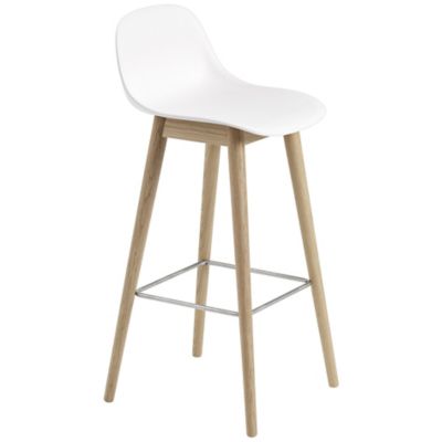 Fiber Stool Wood Base with Backrest