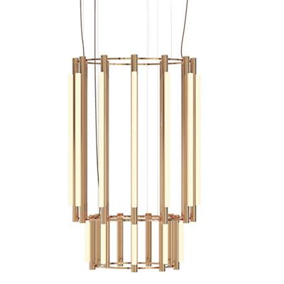 Pipeline LED 2 Tier Cylindrical Chandelier