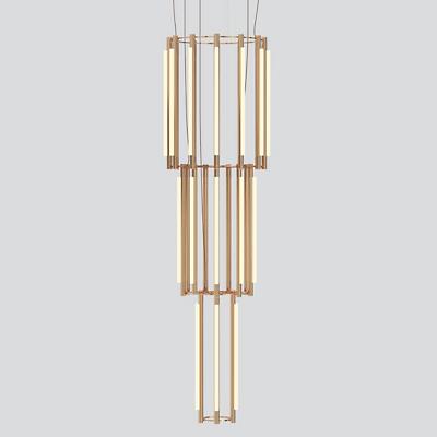 Pipeline LED 3 Tier Cylindrical Chandelier