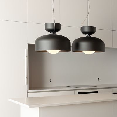 Shown in Black finish, B Uplight, lit, in use