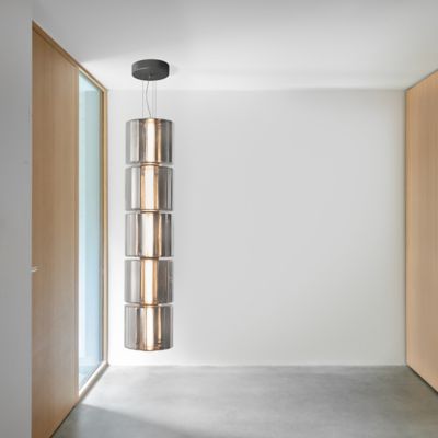 Shown in Carbon finish, Vertical mount, 11.75 Inch size, 5 Light option, in use, lit