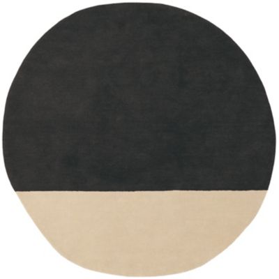 Pearls Round Area Rug (Black|5 feet) - OPEN BOX