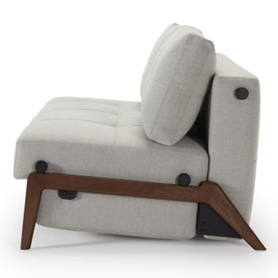 Shown in Mixed Dance Natural fabric color, Dark Stained Wood leg finish