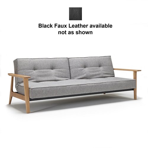 Splitback Frej Sofa (Black Faux Leather) - OPEN BOX RETURN