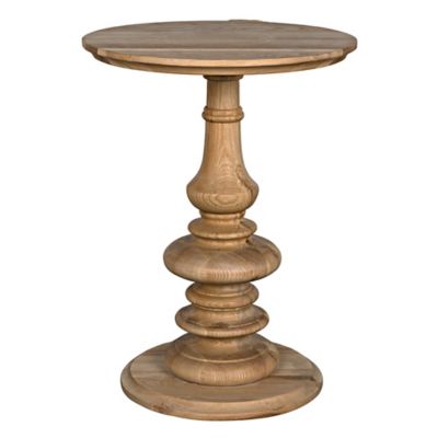 Old Elm Pedestal Side Table