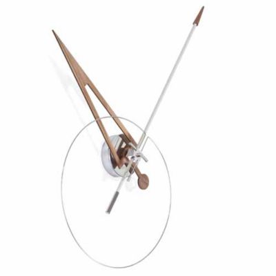 Cris Wall Clock (Chrome / Walnut Arrow) - OPEN BOX