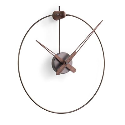 Micro Anda Wall Clock (Graphite with Walnut)-OPEN BOX RETURN