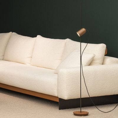 Shown in Walnut Wood with Graphite finish, in use, lit