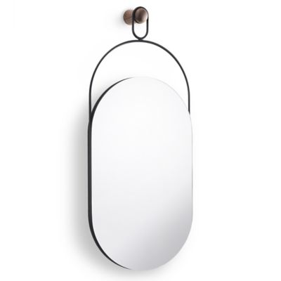 Eslabon Wall Mirror (Walnut and Black) - OPEN BOX