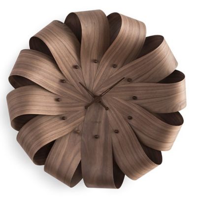 Brisa Wall Clock(Walnut|Walnut|Natural Walnut Wood)-OPEN BOX