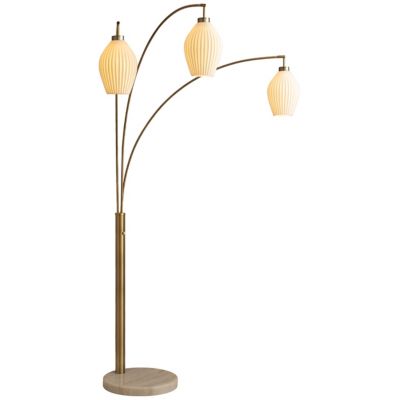 Santa Clara Bone Porcelain 3 Light Arc Floor Lamp