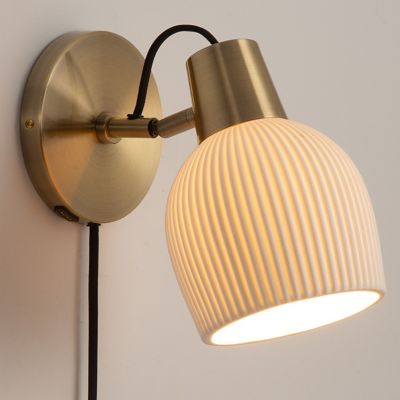Petaluma Porcelain Wall Sconce (Weathered Brass) - OPEN BOX