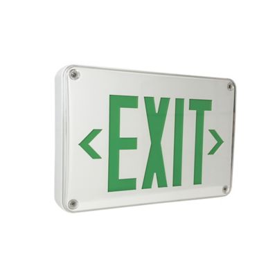 Wet Location LED Exit Sign with Battery Backup