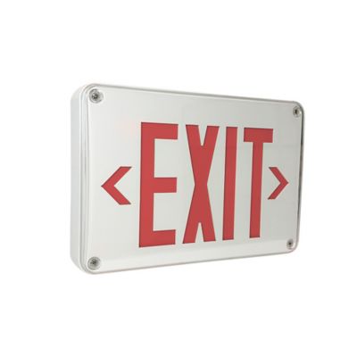 Wet Location LED Exit Sign with Battery Backup