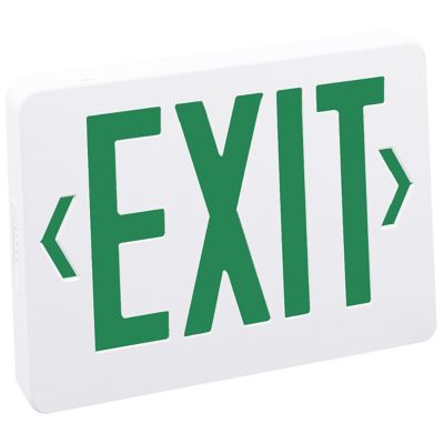LED Exit Sign w/ Emergency Circuit (Green w/White)-OPEN BOX