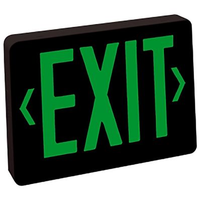 LED Exit Sign with Battery Backup (Green w/Black) - OPEN BOX