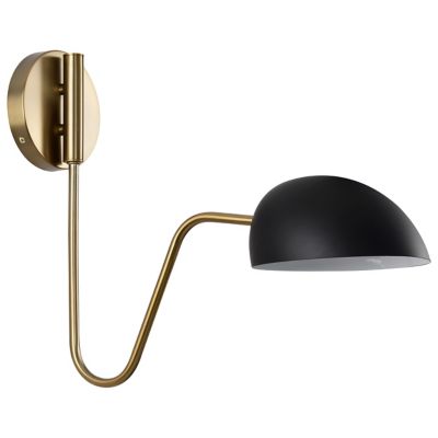 Dev Swingarm Wall Sconce (Matte Black with Brass) - OPEN BOX