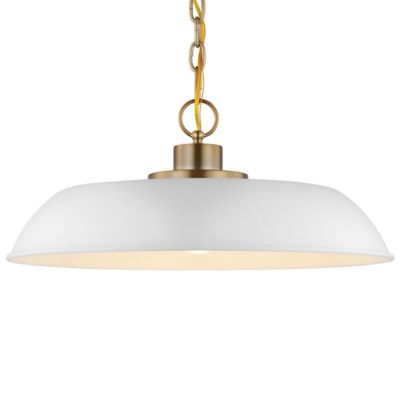 Jet Pendant (Matte White with Burnished Brass|Med)-OPEN BOX