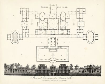 Plan & Elevation for a Roman Villa