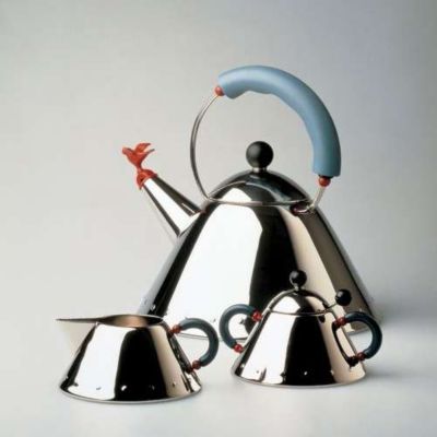 ALESSI 9093 - HOT WATER TEA KETTLE with BLUE BIRD WHISTLE