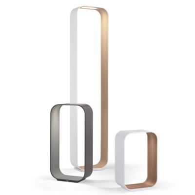 Shown in Graphite with White Oak Veneer, White with Walnut Veneer, Small, Large size