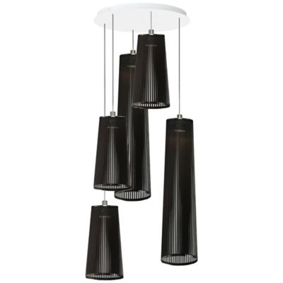 Mixed Solis 5 Chandelier (Blk/3 X Sml with 2 X Med)-OPEN BOX