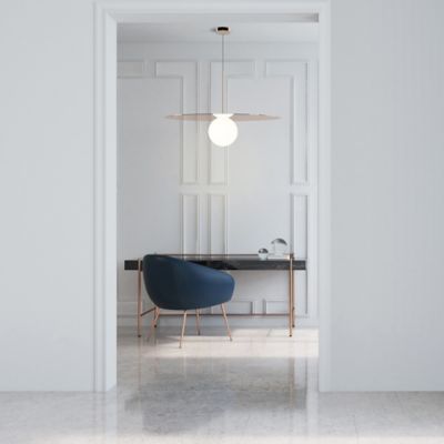 Shown in Rose Gold finish, lit, in use