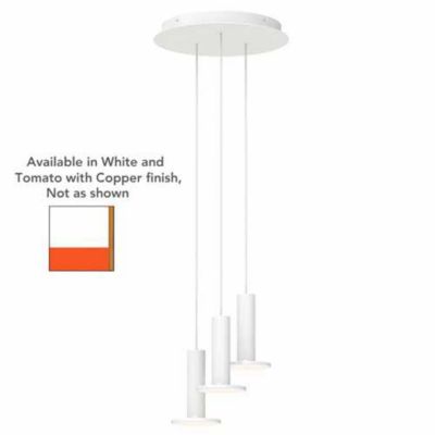 Cielo Multi-Light Pendant (Wht & Tomato w/ Copper)-OPEN BOX