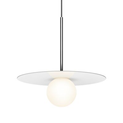 Bola Disc LED Pendant (White w/Chrome/12 In)-OPEN BOX RETURN