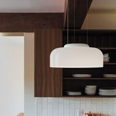 Shown in White finish, in use, lit